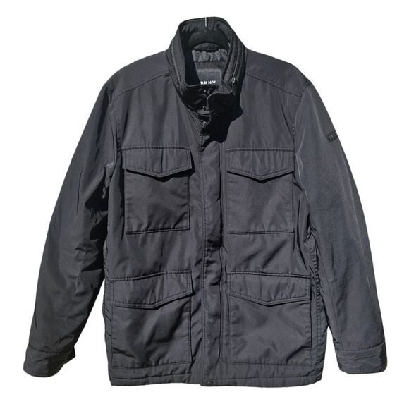 DKNY Men's M-65 Field Heavyweight Winter Jacket Black Size Medium - Picture 3 of 16